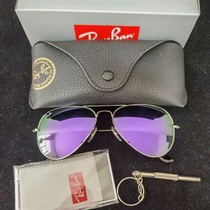 Ray-Ban 3025 Blue Aviator Sunglasses 58mm
